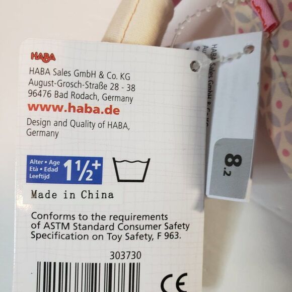 Cute HABA Cloth Red Hair Doll Green Eyes Cloth Rag Doll Soft 9" Roya - Picture 5 of 12